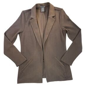 Matty M Knit Blazer Jacket Women’s Small Brown Stretch Cotton Career Casual